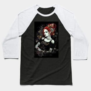 Goth Girl Emilie Autumn Design Baseball T-Shirt